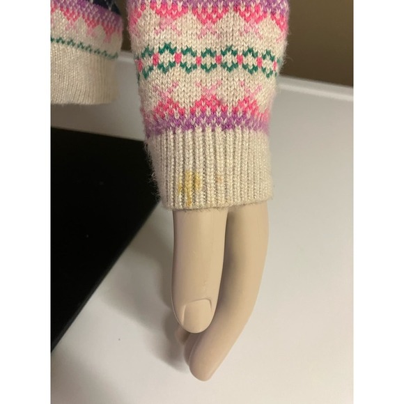 Talbots Womens Sweater Medium Zip In Back Blue Pink Lightweight Crewneck - Picture 9 of 9